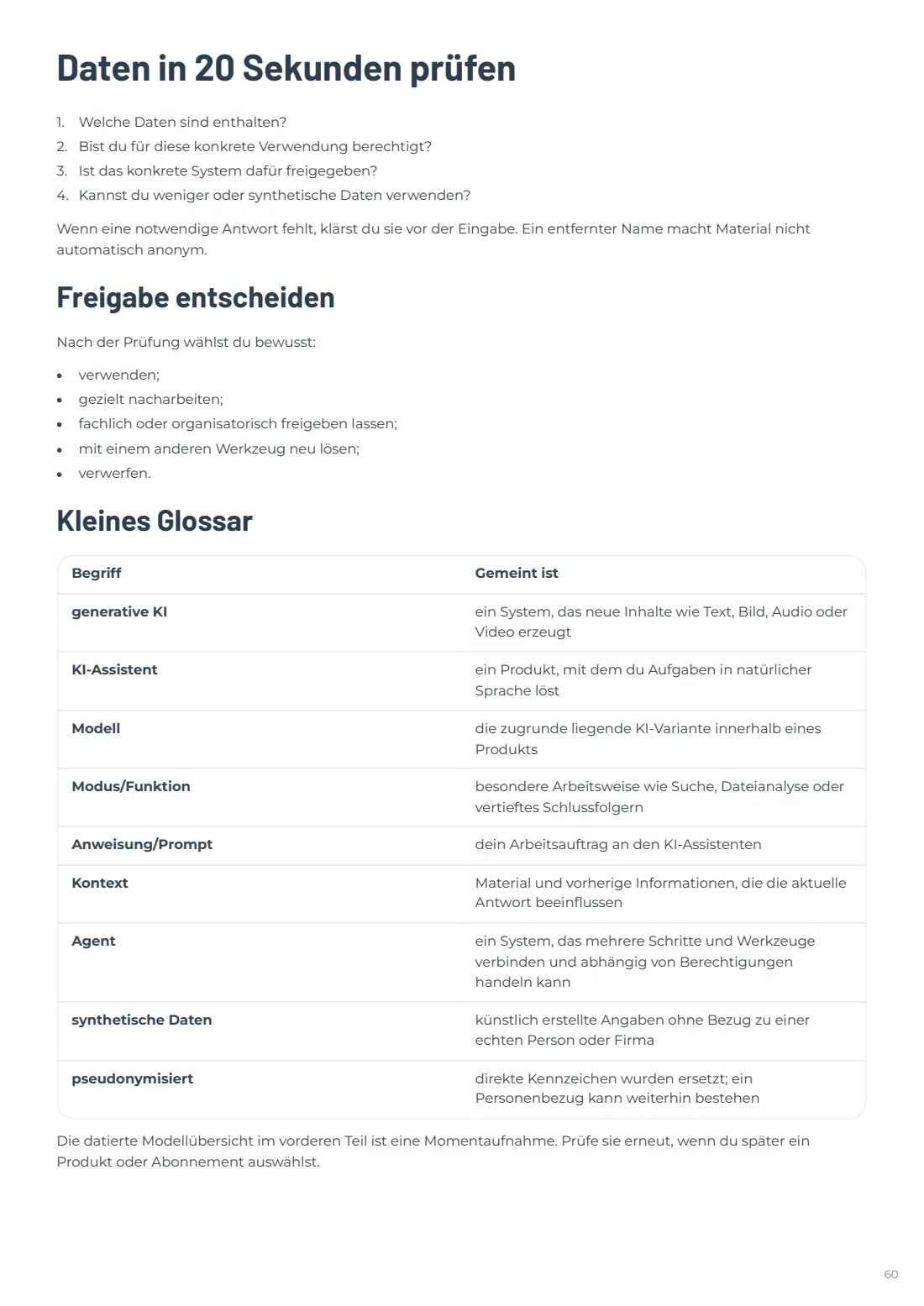 Kurzer Datencheck vor dem KI-Einsatz