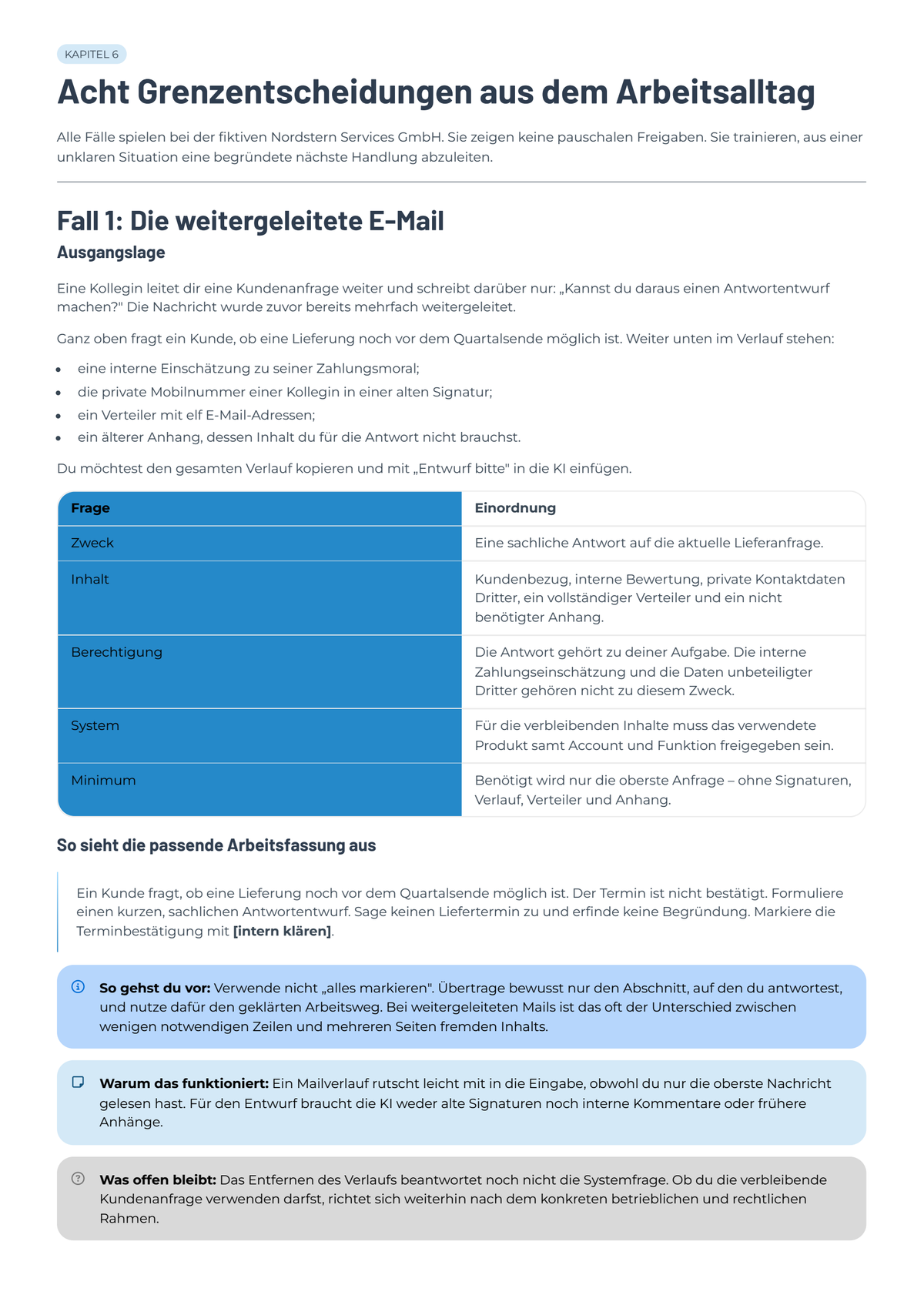 Praxisfälle und Grenzentscheidungen mit dem KI-Datenkompass